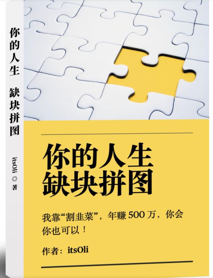 某高赞电子书《你的人生，缺块拼图——我靠“割韭菜”，年赚500万，你会你也可以》-一起网赚吧