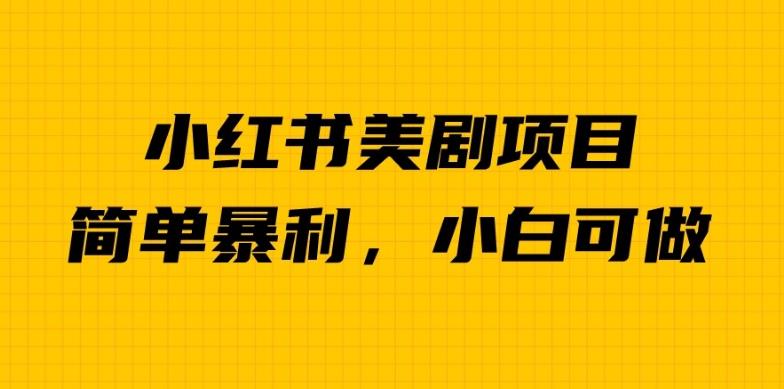 外面卖1980的小红书美剧项目，单日收益1000＋，小众暴利的赛道【揭秘】-一起网赚吧