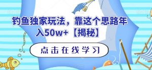 钓鱼独家玩法，靠这个思路年入50w+【揭秘】-一起网赚吧