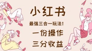 小红书最强三合一玩法,一份操作获得三份收益!【揭秘】-一起网赚吧