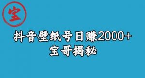 宝哥抖音壁纸号日赚2000+，不需要真人露脸就能操作【揭秘】-一起网赚吧