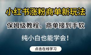 小红书涨粉商单新玩法,保姆级教程,商单接到手软,纯小白也能学会【揭秘】-一起网赚吧