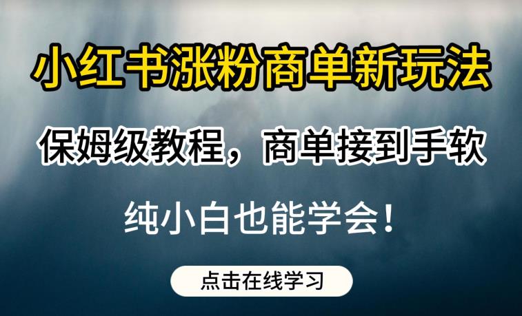 小红书涨粉商单新玩法,保姆级教程,商单接到手软,纯小白也能学会【揭秘】-一起网赚吧