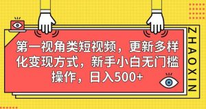 第一视角类短视频,更新多样化变现方式,新手小白无门槛操作,日入500+【揭秘】-一起网赚吧