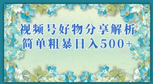 视频号好物分享解析，简单粗暴可以批量方大的项目【揭秘】-一起网赚吧