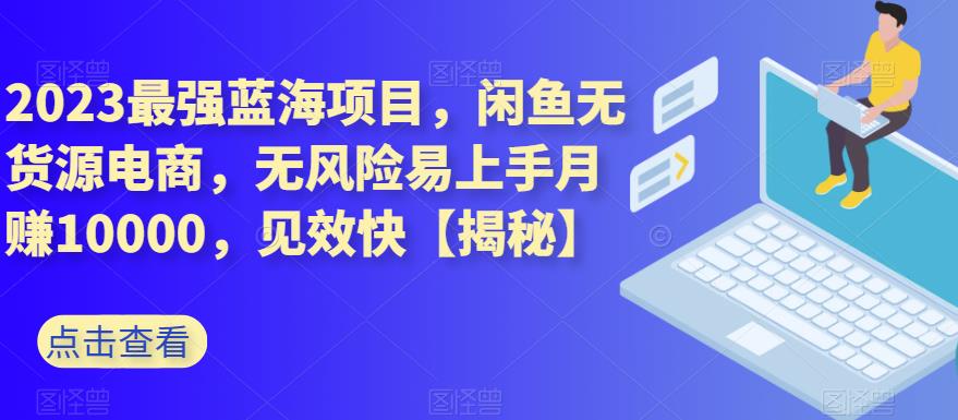 2023最强蓝海项目，闲鱼无货源电商，无风险易上手月赚10000，见效快【揭秘】-一起网赚吧