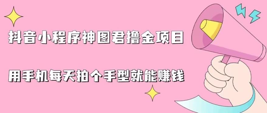 抖音小程序神图君撸金项目，用手机每天拍个手型挂载一下小程序就能赚钱【揭秘】-一起网赚吧