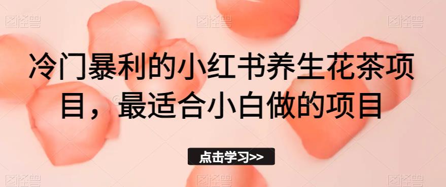 冷门暴利的小红书养生花茶项目，最适合小白做的项目【揭秘】-一起网赚吧