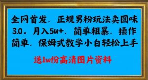 全网首发正规男粉玩法卖圆味3.0，月入5W+，简单粗暴，操作简单，保姆式教学，小白轻松上手-一起网赚吧