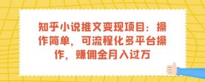 知乎小说推文变现项目：操作简单，可流程化多平台操作，赚佣金月入过万-一起网赚吧