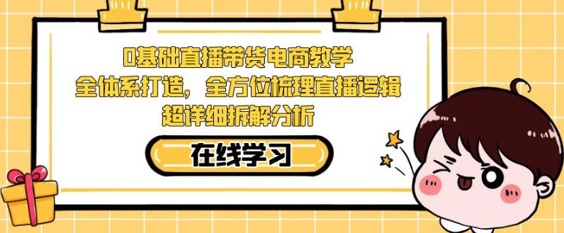 零基础直播带货电商教学，全方位梳理直播逻辑，超详细拆解分析-一起网赚吧