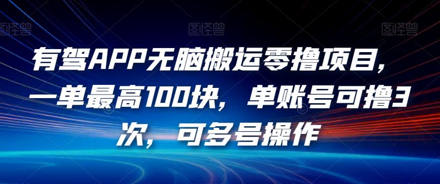 有驾APP无脑搬运零撸项目，一单最高100块，单账号可撸3次，可多号操作【揭秘】-一起网赚吧