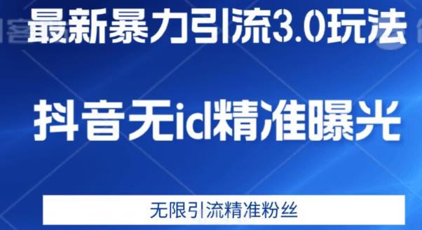 最新暴力引流3.0版本，抖音无id暴力引流各行业精准用户-一起网赚吧
