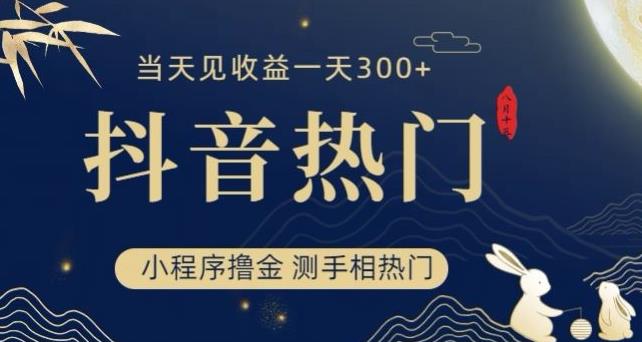 抖音最新小程序撸金，测手相上热门，当天见收益一小时变现300+【揭秘】-一起网赚吧