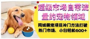 超级市场自带流量的宠物领域，同城萌宠项目冷门方法打破热门市场，小白轻松600+-一起网赚吧