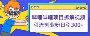 哔哩哔哩项目拆解引流创业粉日引300+小白可轻松上手【揭秘】-一起网赚吧