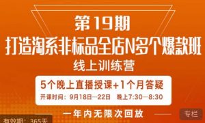 打造淘系非标全店N多个爆款线上课，​5天直播课-一起网赚吧