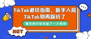TikTok避坑指南，新手入局TikTok别再踩坑了-一起网赚吧