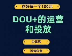 DOU+的运营和投放，花1条DOU+的钱，成为DOU+的投放高手，少走弯路不采坑-一起网赚吧