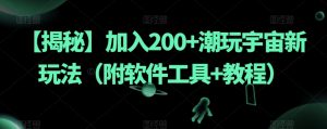 【揭秘】加入200+潮玩宇宙新玩法（附软件工具+教程）-一起网赚吧