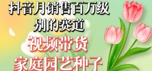 抖音月销售百万级别的赛道，视频带货家庭园艺种子，无需实拍小白可做-一起网赚吧