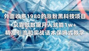 外面收费1980的涨粉黑科技项目，只靠做数据月入就能1w+【揭秘】-一起网赚吧