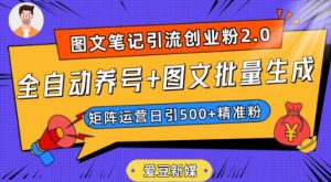 爱豆新媒：全自动养号+图文批量生成，日引500+创业粉（抖音小红书图文笔记2.0）-一起网赚吧