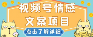 视频号情感文案项目，简单操作，新手小白轻松上手日入200+【揭秘】-一起网赚吧