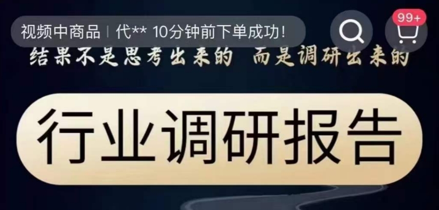 行业调研报告，结果不是思考出来的而是调研出来的-一起网赚吧