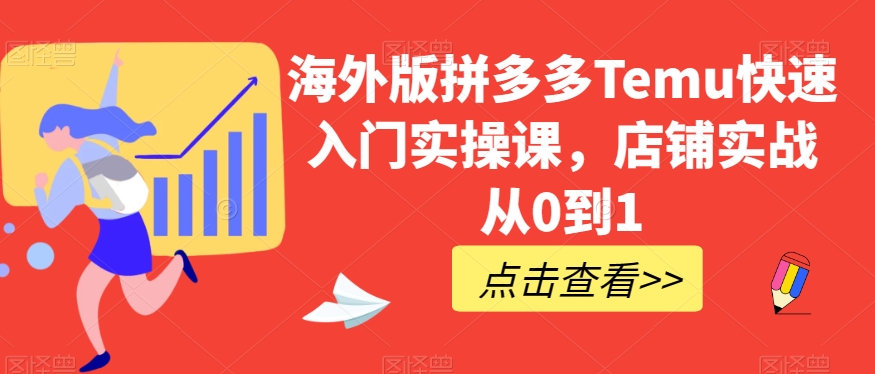 海外版拼多多Temu快速入门实操课，店铺实战从0到1-一起网赚吧