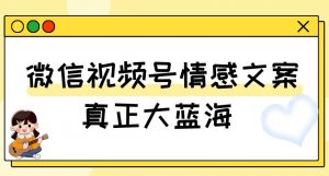 视频号情感文案，真正大蓝海，简单操作，新手小白轻松上手（教程+素材）【揭秘】-一起网赚吧