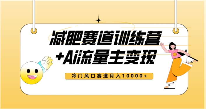全新减肥赛道AI流量主+训练营变现玩法教程，蓝海冷门赛道小白轻松上手，月入10000+-一起网赚吧
