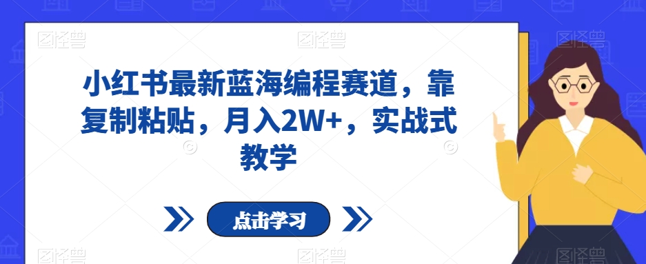 小红书最新蓝海编程赛道，靠复制粘贴，月入2W+，实战式教学【揭秘】-一起网赚吧