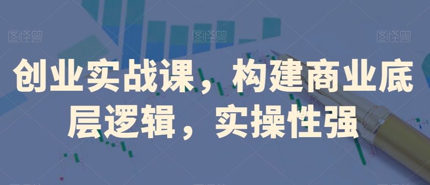 创业实战课，​构建商业底层逻辑，实操性强-一起网赚吧