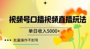 视频号囗播视频直播玩法，单日收入5000+，批量操作不封号【揭秘】-一起网赚吧