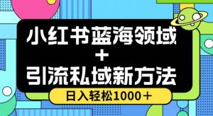 小红书蓝海虚拟＋引流私域新方法，100%不限流，日入轻松1000＋，小白无脑操作【揭秘】-一起网赚吧