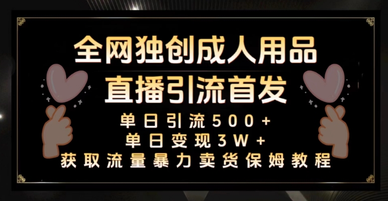 全网独创真人主播+无人直播单日引流500+，橙人用品暴力卖货单日变现3W+保姆似教学2.0【揭秘】-一起网赚吧
