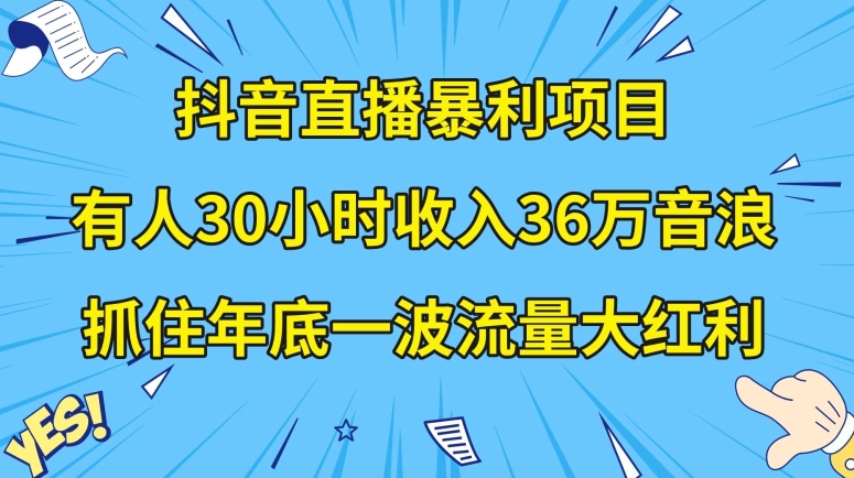 抖音直播暴利项目，有人30小时收入36万音浪，公司宣传片年会视频制作，抓住年底一波流量大红利【揭秘】-一起网赚吧