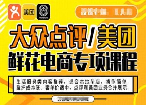 大众点评/美团鲜花电商专项课程，操作简单、维护成本低、客单价适中，点评和美团业务合并展示-一起网赚吧
