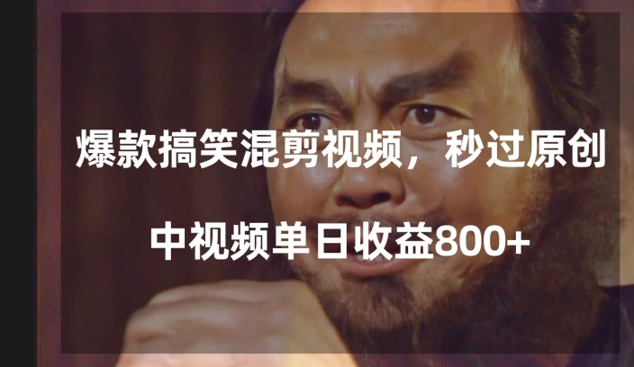爆款搞笑混剪视频，百分百过原创，单日中视频播放收益800+【揭秘】-一起网赚吧
