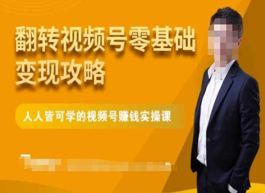 微信视频号零基础变现攻略，人人皆可学的视频号赚钱实操课-一起网赚吧