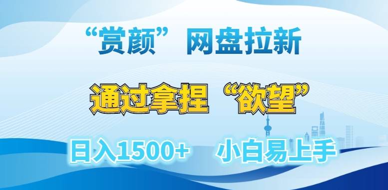 “赏颜”网盘拉新赛道，通过拿捏“欲望”日入1500+，小白易上手【揭秘】-一起网赚吧