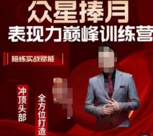 众星捧月表现力巅峰训练营，全方位打造，陪练实战赋能-一起网赚吧