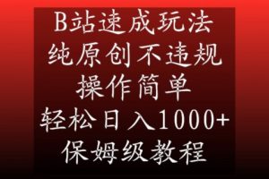 B站速成玩法，纯原创不违规，操作简单，轻松日入1000+，保姆级教程【揭秘】-一起网赚吧