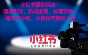 小红书最新玩法！精准引流，私域变现，长期可做，每天半小时，小白也可轻松上手【揭秘】-一起网赚吧