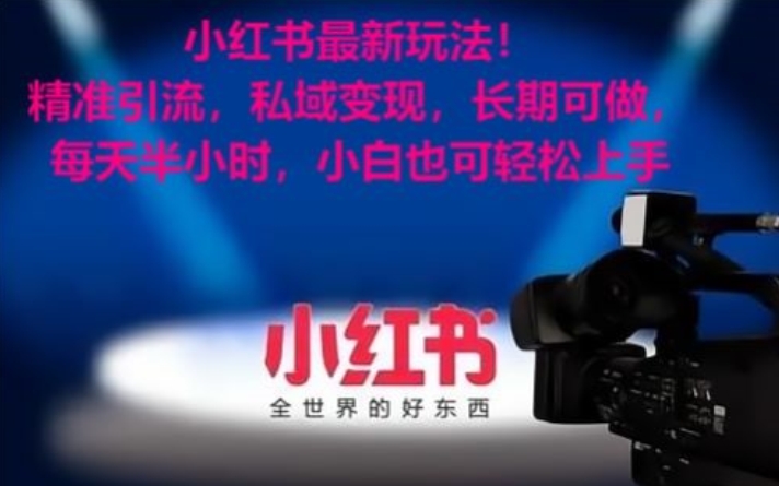 小红书最新玩法！精准引流，私域变现，长期可做，每天半小时，小白也可轻松上手【揭秘】-一起网赚吧