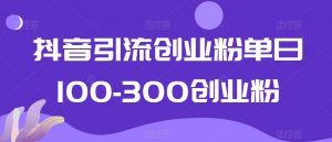 抖音引流创业粉单日100-300创业粉【揭秘】-一起网赚吧