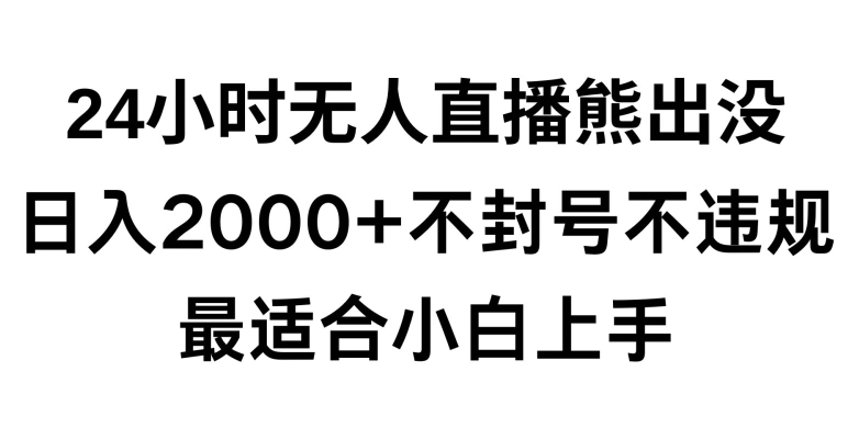 快手24小时无人直播熊出没，不封直播间，不违规，日入2000+，最适合小白上手，保姆式教学【揭秘】-一起网赚吧