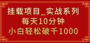 挂载项目,小白轻松破1000,每天10分钟,实战系列保姆级教程【揭秘】-一起网赚吧