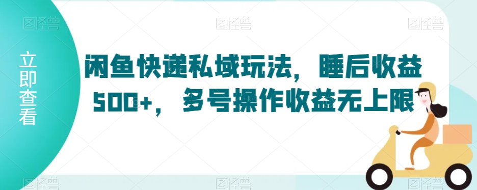 闲鱼快递私域玩法，睡后收益500+，多号操作收益无上限【揭秘】-一起网赚吧